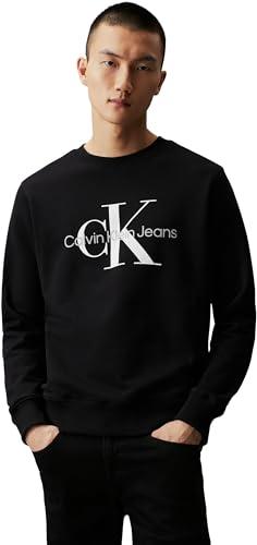 Calvin Klein Uomo Felpa Core Monologo Senza Cappuccio, Nero (CK Black), S