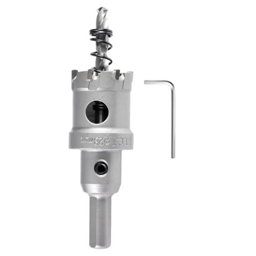 KATUR TCT Punta per sega a tazza in metallo duro 28 mm, Fresa a tazza con punta in carburo di tungsteno, fresa a tazza di grado industriale per acciaio inossidabile, metallo, ferro, lega, rame, legno