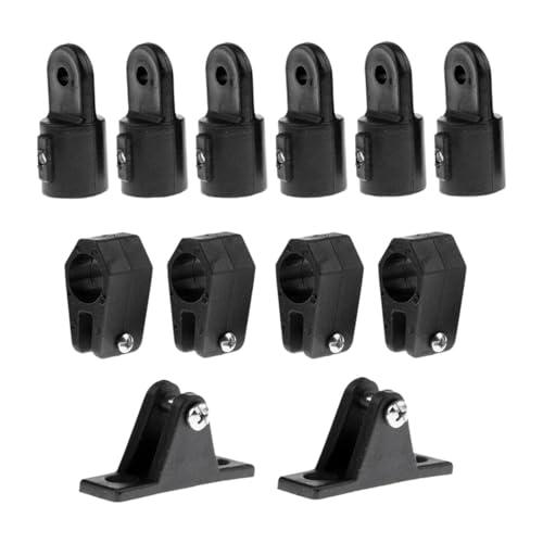 perfk Set di ferramenta per Montaggio Superiore, 4 Guide per Ganasce per Barche, raccordi per tendalino Esterno in Nylon, 12 Cerniere per Ponte a 6, Style a