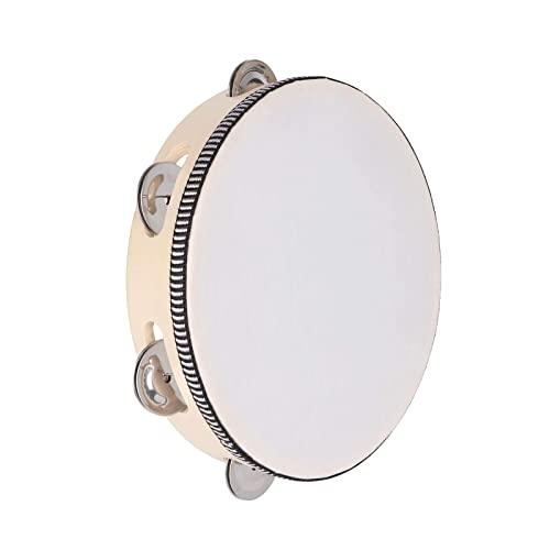 Tamburo Tamburello, Tamburello a Percussione per Bambini, Tamburello per Bambini, Tamburello in Legno, Tamburello a Fila Singola, Per Giochi di Società, Accompagnamento di Canto, 8 Pollici