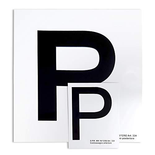 4R Quattroerre.it 1570a Contrassegno Adesivo “P” Principiante, Set di 2 Pezzi Anteriore + Posteriore