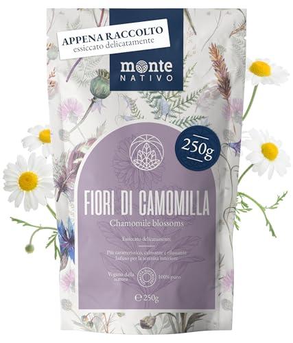 Fiori di camomilla secchi Monte Nativo (250g) - Erbe aromatiche senza additivi - Infusi e tisane per la tazza di tè più deliziosa - Raccolte ed Essiccate Delicatamente - Herbal Tea