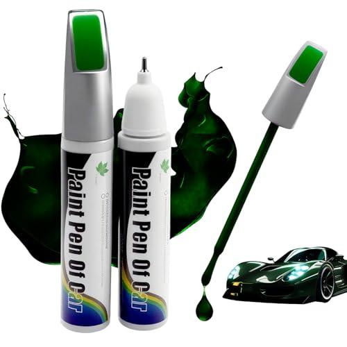 Penriter 2 Pezzi Penna Ritocco Carrozzeria Verde Scuro 24ML, 2-in-1 Ritocco Vernice Auto, Rimuovi Graffi Auto, Penna per Ritocco Auto, Penna per Riparazione Graffi, Pennarello Copri Graffi Auto