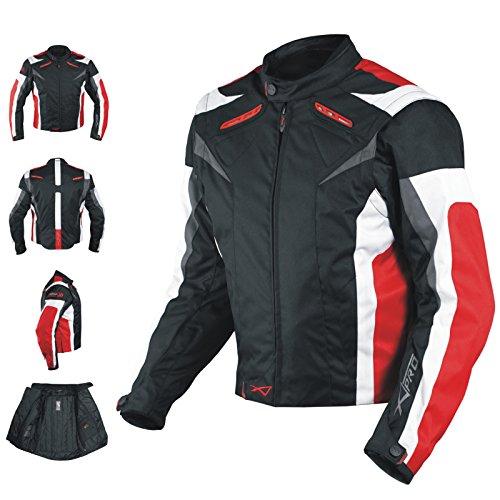 Moto CE Protezioni Tessile Giacca Manica Smontabile Gilet Termico Rosso XL