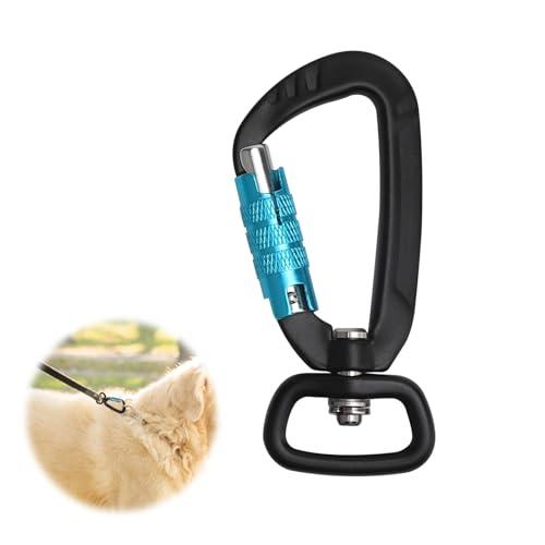 Moschettone Girevole Forma D,Moschettone Girevole in Alluminio Aeronautico Capacità 400 kg Moschettone di Sicurezza Rotante a 360° per Arrampicata Cani Outdoor Campeggio Portachiavi