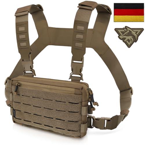 WYNEX Tactical Chest Rig Pack per gli uomini, borsa da corsa sul petto con loop anteriore Airsoft Recon Chest Rigs per la caccia all'aperto EDC Combat Patch incluso