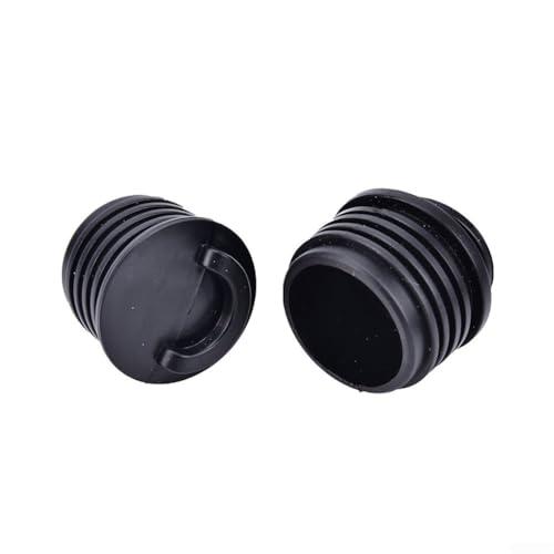 Confezione da 2 tappi per kayak per fori di scarico per canoa barca, accessori in nylon impermeabile, colore nero, dimensioni grandi e standard (3 cm)