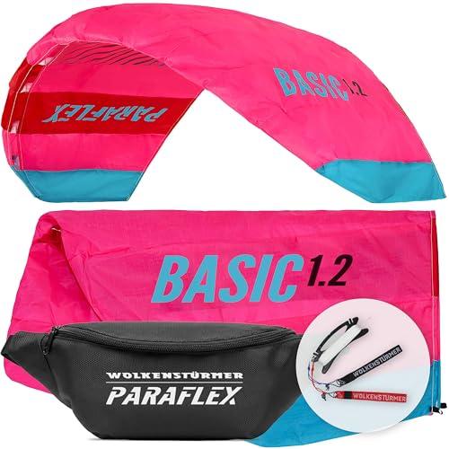 Wolkenstürmer Paraflex Basic 1.2 Aquilone pilotabile, poliestere Ripstop 70D, rosa, 120 cm, da 14 anni, 2 righe 45 kg