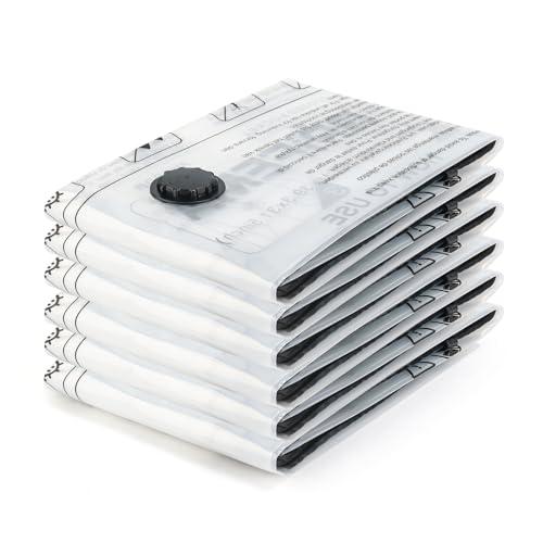 GRIFEMA GH83-4, 6 Sacchetti Sottovuoto Vestiti 60x40 cm - Sacchetti Salvaspazio Riutilizzabili per Coperte, Piumoni, Vestiti, Indumenti Stagionali e Bagagli da Viaggio