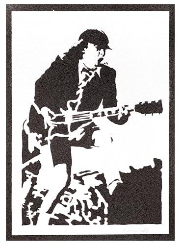 moreno-mata Autentici Graffiti Fatti a Mano Angus Handmade Poster Musica Quadro Moderno Soggiorno Decorazione Parete Regalo Uomo e Donna