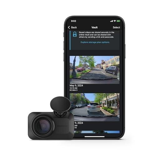 Garmin Dash Cam™ Mini 3, dash cam ultra compatta HD 1080p con un campo visivo di 140 gradi, polarizzatore Clarity™ integrato, controllo vocale, registrazione automatica