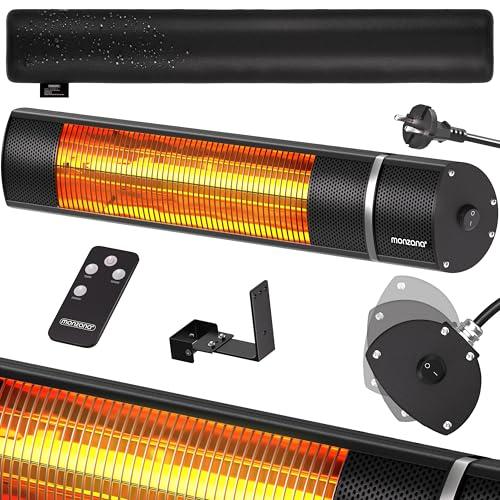 Monzana® Stufa Elettrica a Infrarossi 3 Livelli di Calore 2000W Custodia Protettiva Inclinabile 90° Telecomando Esterno