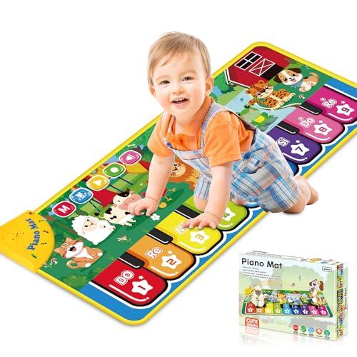 GLOSKIN Tappeto Musicale Bambini 1 Anno, Tappeto Musicale, Teoria Musicale per Bambini Iluminismo Giocattoli, Simulato Piano Suonare, Gioco Bambino 1 Anno