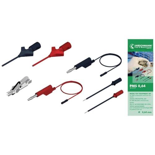 KIT puntali [ Spina a listello 4 mm - Presa 0 64 mm] 1.00 m Nero Rosso SKS Hirschmann PMS 0 64