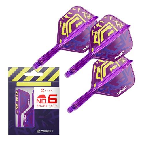 Target Darts Luke Littler Campione del Mondo K Flex Flights e Sistema ad Albero, No.6 | Il Kflex Nuke 2025 Edition, Voli e Alberi Integrati Tutto in Uno (Confezione da 3) – Corto, 19mm