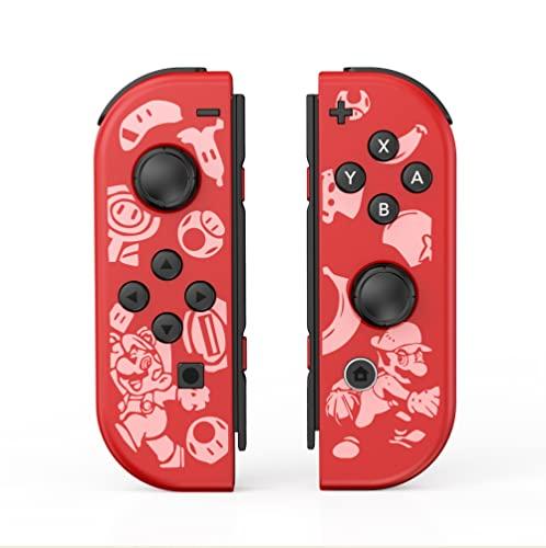 Generico Joycons per Switch, sostituzione L/R Switch Wireless Controller compatibile con Switch/Lite/OLED, supporto Motion Control/Wake-up/Dual Vibration (Red)