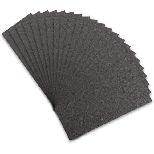 STEBRUAM Carta Abrasiva 21 Pezzi Kit, Carta Vetrata per Legno in Grane 320 Grinta, Sandpaper Carta Vetro Impermeabile Levigatura a Secco e Umido