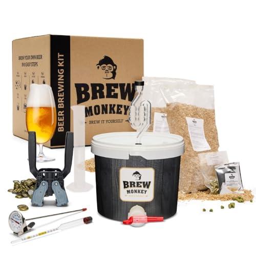 Brew Monkey® Kit Per Fare La Birra Bionda | Kit Completo 5 Litri | 6,4% VOL. | Kit Per La Produzione Di Birra A Casa | Idee Regalo Uomo | Kit Birra | Regali Uomo Originali | Regalo Uomo Natale
