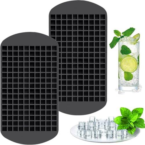 Lesipee Mini Cubetti di Ghiaccio in Silicone per 160 Cubetti di Ghiaccio per Cucina, Bar, Feste, Cocktail, Caffè, Vino, Birra, Riutilizzabile, per Bambini e Adulti, Ghiaccio 1 x 1 cm, 2 Pezzi