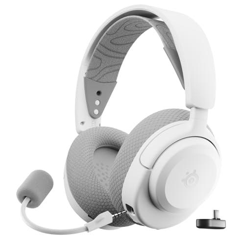SteelSeries Arctis Nova 3X - Cuffie da gioco multipiattaforma wireless - Controllo via app - Batteria 40h - Driver magnetici al neodimio - 2.4GHz/BT - Mic staccabile - Xbox, PS5, PC, Switch - Bianco