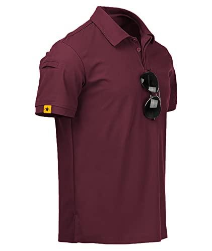 JACKETOWN Polo Shirt Uomo Manica Corta Asciugatura Rapida Traspirante Tennis Polo Shirt Camicie Estate per Uomo Button Front T-Shirts Sport Shirt Basic Regular Fit Golf Shirt