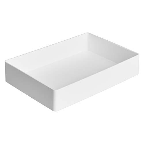 Amazon Basics Rettangolare Plastic Organizer - Vaschetta portaoggetti, 24 x 17 x 5 cm, bianco