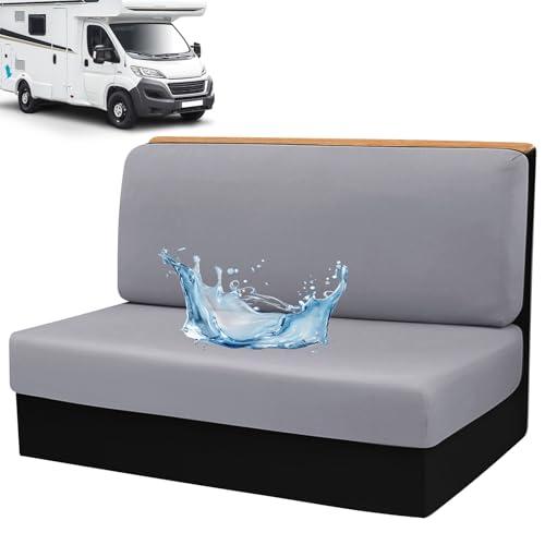 WEGREAT Set di 2 coprisedili per roulotte, per roulotte, roulotte, camper, per camper, per tavolo da pranzo, per sedile da viaggio, colore: argento e grigio