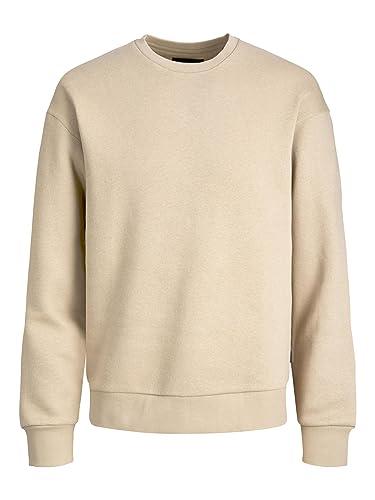 JACK & JONES Uomo Maglia Basic Maglione Manica Lunga Girocollo Caldo Pullover Senza Cappuccio JJESTAR, Colore:Beige, Dimensione Maglia:M