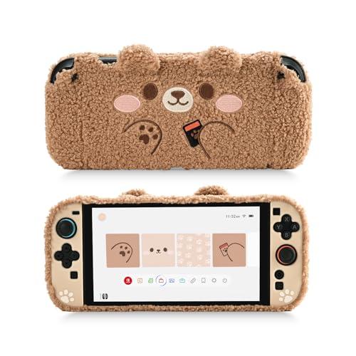 GeekShare Plush Case Compatible with Switch 2 (2025), NS2 Protective Cover for Switch Console and Grip Joy Controller, Plush Bear