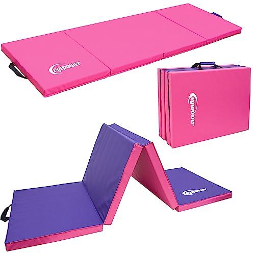 eyepower 180x60 Tappetino Ginnastica Pieghevole - Materassino Palestra Spesso 5 cm - Base per Addominali a Terra - Supporto Fitness Ripiegabile e Salvaspazio - Tappeto Sport Yoga Gym Compatto