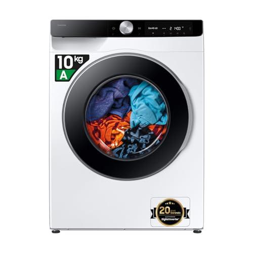 Samsung Lavatrice AI Control WW10FG6U34LK/U3, 10 Kg, AI Energy Mode, AI Ecobubble, Carica Frontale, Corpo: Bianco, Oblò e Display: Nero, 60l x 85h x 55p cm