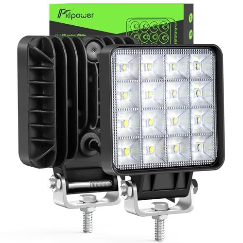 2PCS Faro di Inondazione da Lavoro Led, 48W LED Fuoristrada a Fascio Largo Impermeabile IP67 Faretti LED per Camion Macchine Agricole Escavatori Rimorchi Furgoni