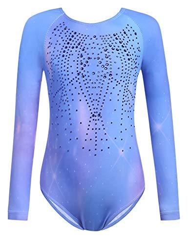 trudge Ragazze Ginnastica Leotards Body Danza Claasica Balletto Ginnastica Artistica Manica Lunga per Bambini 160 9-10 anni
