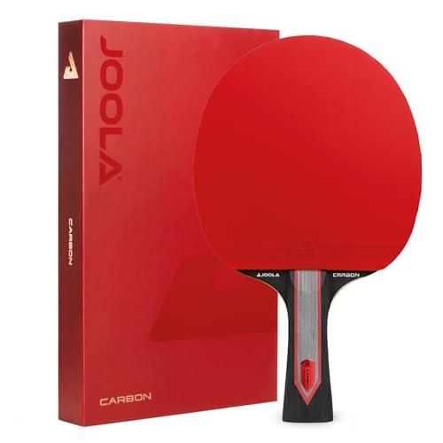 JOOLA Racchetta da ping pong Red Carbon Pro – Racchetta professionale in carbonio con rivestimenti micron e scatola magnetica