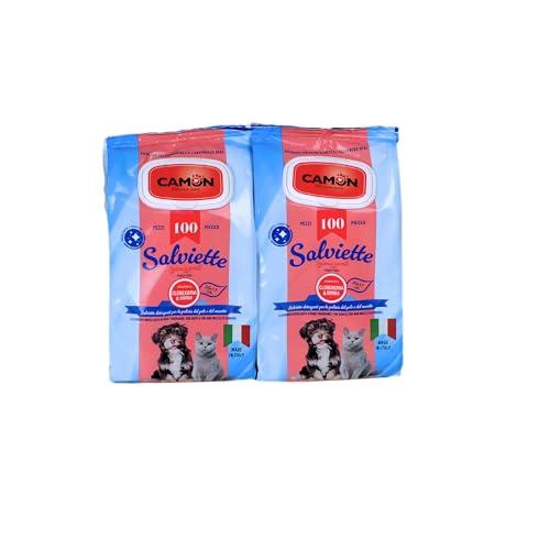 Camon Salviette igienizzanti alla clorexidina e alla Mirra per Cani - Pulizia e purificazione Efficace per Il Tuo Animale Domestico.