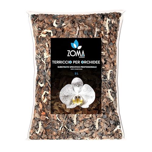 ZOMA GARDEN - Terriccio per Orchidee Contenente Bark per orchidee, sfagno e Pomice - Terriccio Professionale per tutte le Orchidee - 2 L