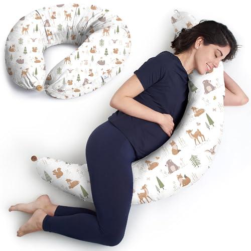 Niimo Cuscino Allattamento e Gravidanza XXL - Cuscino Gravidanza per Dormire con Federa 100% Cotone, Vincitore Del Doppio Platino Nel 2022, Ciambella Allattamento Neonato, Cuscino per Gravidanza