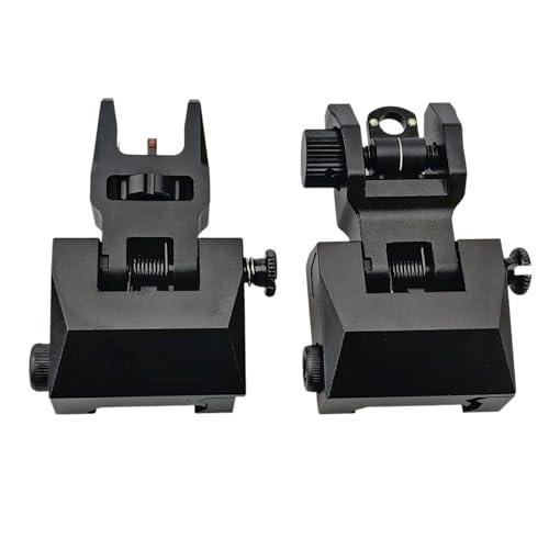 Flip-Up Iron Sight Set | Red/Green Fiber Optic Dots | Tool-Free Adjustable BUIS | M-Lok/Picatinny Compatible | Aviation Aluminum