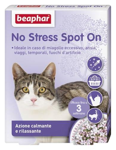 Beaphar No Stress Spot On Gatto, Calmante Gatto, 3 Pipette, Azione Calmante e Rilassante, Agisce in 1 Ora, per Un Ambiente Calmo e Senza Stress