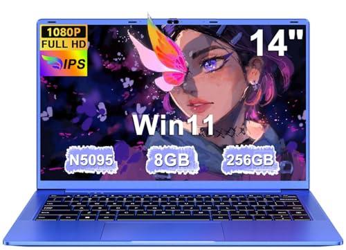 Pc Portatile 14 Pollici Win11 Notebook Celeron N5095 Upto 2,9 GHz Notebook 8GB RAM 256GB SSD TF 1TB LPDDR4 5G WiFi 1920*1080 FHD USB 3.0 Laptop QWERTY Tastiera Film Italiana - Viola Corpo in Metallo-1