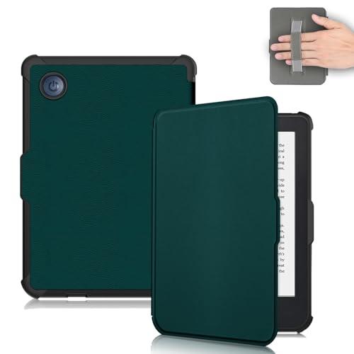 Vakarey Cover Ultra Sottile Automatica per Kobo Clara (Colour/2E/BW) con Cinturino Polso, Verde