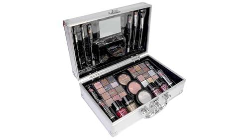 bonvoyage, Set Trucchi Donna, Include Rossetti, Ombretti, Fard, Smalto per Unghie, Pennelli Make Up e Specchio, Valigetta Portatile e Leggera, Bon Voyage