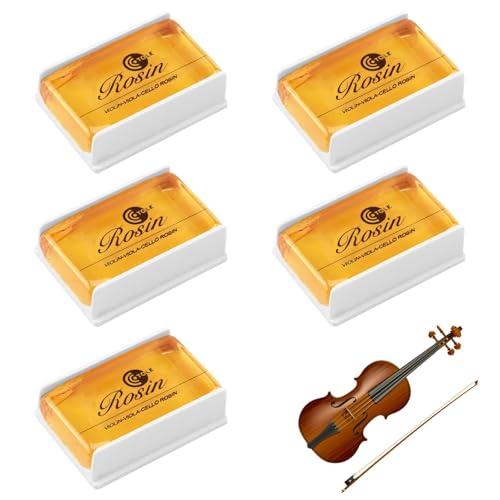 WOUYTPE 5 Pezzi Pece per Violino, Colofonia per Violino, Rosin di Alta Qualità, da Utilizzare con Strumenti a Corda Come Erhu, Violoncello e Chitarra, per Migliorare la Qualità del Suono