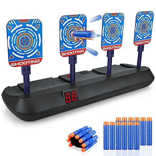 Tiro al Bersaglio Bambini, Bersaglio Nerf Elettronico con 20 Proiettili Freccette per Pistola Giocattolo Giochi Bambino 3 4 5 6 7 8 9 10 Anni Gioco Interno Esterno Regalo Bimbo Compleanno Natale