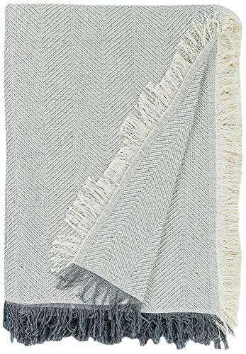 Martina Home Foulard, Tela, Ecru/Grigio, 230x260 cm