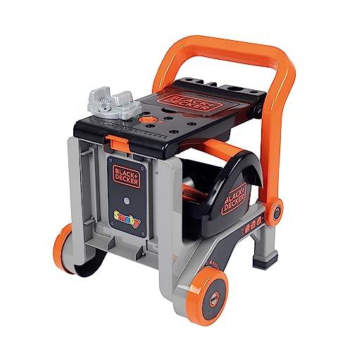 Smoby - Black+Decker - Carrello + Banchetto 3 in 1 - Giocattolo fai da te per bambini - 19 Accessori - 7600360219