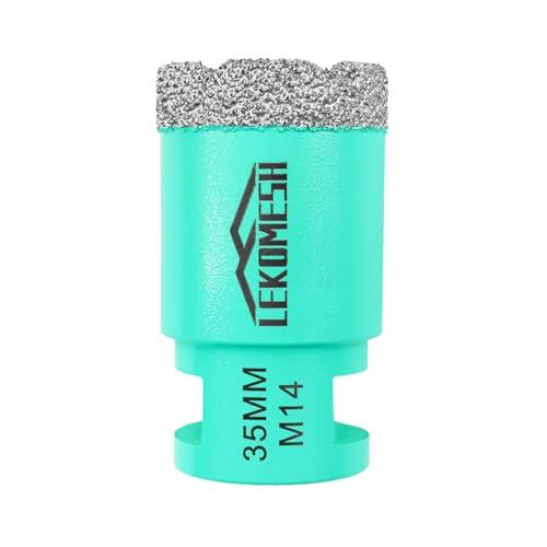 Punta per Trapano Diamantata 35MM Punta a Tazza per Porcellana Ceramica Piastrella Marmo Granito Pietra Quarzo- Filettatura M14 per Smerigliatrici Angolari LEKOMESH