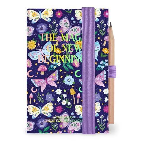 Legami - Agenda Fotografica Bigiornaliera Mini 2026, Butterfly, 12 Mesi, Rubrica e Matita Inclusa, Chiusura con Elastico, Diario da Gennaio 2026 a Dicembre 2026, in Carta FSC Certificata, 7x10 cm