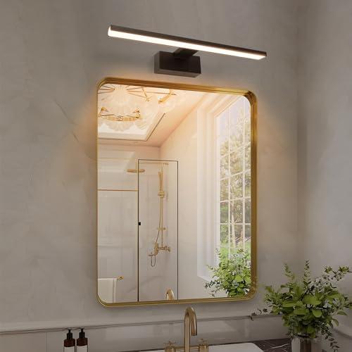 Aigostar Luci LED Specchio Bagno 40cm 8W 560LM Bianco Caldo 4000K IP44 – Lampada da Parete per il bagno 230V Nero (Illuminazione Vanità/Estetica)