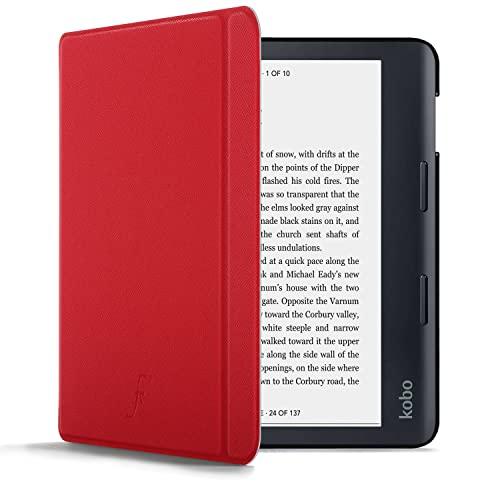 Forefront Cases Custodia per Kobo Sage - Custodia Protettiva Magnetica per Kobo Sage (Modello: 2021) - Smart Auto Sveglia Sonno Funzione - Sottile, Leggero Cover - Rosso